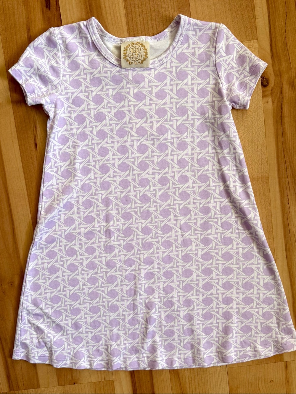 The Beaufort Bonnet Company Lavender and White Patterned Girls' Dress